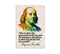 ZYGNBHL Poster avec citation du Père fondateur des États-Unis Benjamin_Franklin pour chambre à coucher, paysage, sport, bureau, chambre, cadeau, sans cadre, 30,5 x 45,7 cm