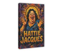 ZYGNBHL Poster comédien Hattie_Jacques - Décoration sur toile pour chambre à coucher - Paysage sportif - Décoration de bureau - Cadre cadeau - 30,5 x 45,7 cm