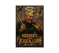 ZYGNBHL Poster du chef d'orchestre Herbert Von Karajan - Décoration de chambre à coucher - Paysage sportif - Décoration de bureau - Cadeau sans cadre - 30,5 x 45,7 cm