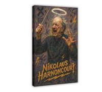 ZYGNBHL Poster du chef d'orchestre Nikolaus Harnoncourt pour chambre esthétique sur toile et cadre d'impression 30,5 x 45,7 cm