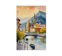 ZYGNBHL Poster moderne du musée Guggenheim de Bilbao, Espagne - Décoration d'intérieur - Pour chambre à coucher - Présentation de la ville - Sans cadre - 30,5 x 45,7 cm