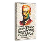 ZYGNBHL Poster sur toile avec citation de William_Faulkner - Décoration murale pour chambre à coucher, bureau, chambre - Cadre cadeau - 40,6 x 61 cm