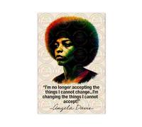 ZYGNBHL Toile murale avec citation d'Angela_Davis, militante des droits civiques, décoration murale pour chambre à coucher, bureau, chambre, cadeau, sans cadre, 61 x 91,4 cm