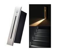 ZYGPH Applique Murale LED 3 W avec détecteur de Mouvement, étanche, encastrée, AC85-265 V, IP65, éclairage d'intérieur/extérieur pour Jardin, Balcon, Couloir, Finition Argent brossé 3 000 K