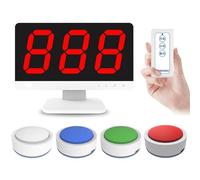 ZYGPH Buzzer sans Fil pour Quiz avec télécommande et Moniteur, pour Jeux télévisés interactifs, compétitions en Classe et Quiz Amusants (4 buzzers)