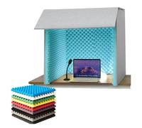 ZYGPH Cabine insonorisée Portable pour Home Studio, Podcast et Enregistrement de Voix Off, Housse de réduction de Bruit Pliable avec Protection Acoustique à 360 degrés (Bleu 1)