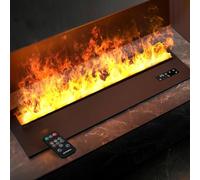 ZYGPH Foyer à Vapeur d'eau décoratif avec Flamme atomisée 3D, Insert électrique, Commande Tactile/télécommande/Application, sans Chauffage, 100 cm/39,3 po