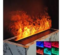 ZYGPH Foyer électrique à Vapeur 3D en Insert avec Flamme Multicolore, Couleur et luminosité de Flamme réglables (70 cm), Foyer à Vapeur d'eau pour la décoration intérieure