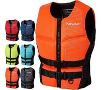 ZYGPH Gilets de Sauvetage réglables en néoprène pour Adultes, Gilet de Sauvetage pour la Natation, Le Kayak, la pêche, Le Surf, la plongée, Les Sports Nautiques, Taille S (48-58 kg), Orange