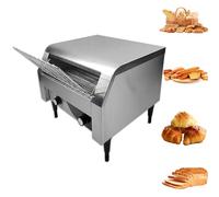 ZYGPH Grille-Pain à convoyeur Commercial 150/300/450 tranches par Heure, Four électrique Commercial avec tiroir, équipement Polyvalent pour la préparation de Snacks, argent-300-Silver-300