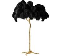 ZYGPH Lampadaire LED • Trépied en Plumes d'autruche Naturelles à intensité Variable pour Salon, Maison et Bureau • Lampe de Lecture élégante et luminaire décoratif
