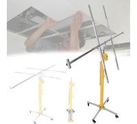 ZYGPH Lève-plaques de plâtre 3 m/3,5 m/4 m/4,5 m, cric Mobile pour Plafond, lève-plaques de plâtre Robuste 68 kg, lève-plaques Pliable, lève-plaques de plâtre Roulant pour travaux de rénovation, 3 m