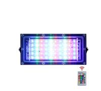 ZYGPH Lot de 1/2/4 projecteurs LED RGB 100 W 50 W, éclairage extérieur étanche, réflecteur, avec télécommande - Projecteur LED (50 W, 2 pièces)