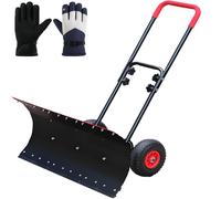 ZYGPH Pelle à Neige Professionnelle à Rouleaux - Chasse-Neige Manuel avec Roues et poignée réglable pour Un déneigement et Un dégivrage efficaces des allées, trottoirs et Jardins