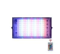 ZYGPH Projecteur LED RGB 100 W 50 W, Lot de 1, 2 ou 4 pièces, éclairage d'extérieur étanche, réflecteur, avec télécommande - Projecteur LED (100 W, 1 pièce)