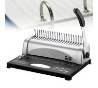 ZYGPH Relieuse à Peigne avec perforatrice intégrée - Marges réglables, relieuse et perforatrice 2 en 1 pour Documents et rapports, idéale pour Le Bureau à Domicile