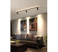 ZYGPH Spots LED Plafonnier Spot Lampe Plafonnier Spots de Plafond Spots et Barres de Spots Plafonnier Luminaire pour Intérieur Chambre Salon Cuisine Bureau (120 * 10 * 4cm 43W, Noir 3000K)