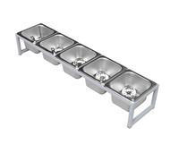 ZYGPH Station de Garniture de Pizza en Acier Inoxydable avec récipients Amovibles, Support de comptoir pour Buffet, pour Bar à Salade, Table de Grill (argenté A, 81,5 x 18,5 x 13,5 cm)