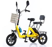 ZYGPH Tricycle électrique 3 Roues, Pliable, pour Adultes, avec rétroviseur, Interrupteur à clé, écran LCD, pneus pneumatiques et Cadre en Acier à Haute teneur en Carbone.