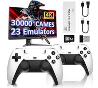 ZYGSEVE Console de jeux rétro HDMI 4K avec plus de 20 000 classiques pré-chargés, 23 émulateurs, 2 manettes sans fil