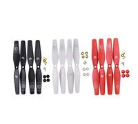 ZYGY 12PCS Hélice pour SJRC S20W S30W T18 H301S T25 HS110D HS110G HS120D Pièces de Rechange pour quadrirotor aérien Télécommande Drone Blade (Noir ／Rouge／Blanc)