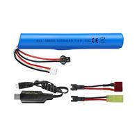 ZYGY 1PCS 7.4V 10C 3000mAh SM-2P Batterie &1 câble de Charge USB et 2 câbles de Conversion MP5K M4 M110 SRB1200 SRB400 SRB400-SUB Gel Jouet Pistolet à Distance Batterie