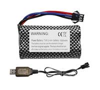 ZYGY 1PCS 7.4V 1500mAh SM-3P Batterie avec câble de Charge USB pour DE43 DE60 RC Racing Voiture Batterie 1575 Véhicule d'ingénierie pour Camion à Benne basculante