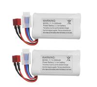 ZYGY 2PCS 11.1V 2000mAh T Plug Li-Batterie pour R608 2104 210E 200E Brushless Haute Vitesse Refroidissement par Eau Télécommande Hors-Bord Électrique RC Bateau Modèle Tumbler Jouet Bateau