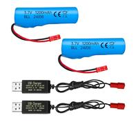 ZYGY 2PCS 3.7V 1200mAh Batterie Lithium & Câble de Charge USB pour HJ819 DE819 Huina 1337 1338 1516 Contrôle à Distance de la Batterie de la Voiture de Jouet