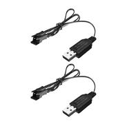 ZYGY 2PCS 3.7V 500mh USB Câble de Charge connecteur SM-2Ppour Mini RC Car Voiture de Cascade amphibie Camion Véhicule Tout Terrain. Voiture RC. Bateau Pistolet à air comprimé Jouets électriques