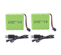 ZYGY 2PCS 4.8V 2800mah AA Batterie Rechargeable &SM-2P Plug avec câble de Chargement USB pour SY-E511 RC excavatrice Voiture Camion d'ingénierie E562 TD141 RC Voiture Jouet