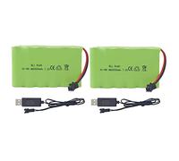 ZYGY 2PCS 7.2V 2800mah AA Batterie Rechargeable & Prise SM-2P avec câble de Chargement USB pour Huina 1550 550 RC excavatrice Voiture Camion d'ingénierie TR - 211 Jouet Batterie