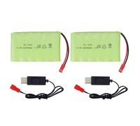 ZYGY 2PCS 7.2V 2800mah AA NiMH JST - 2P fiche Li Batterie & 2PCS câble de Charge USB pour la Nouvelle Version TR-211 TR-212 TR-215 550 RC Excavator Voiture Camion de Construction TR - 211 Jouets RC