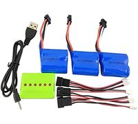 ZYGY 3PCS 3.7V 600mAh Batteries de Lithium & 3PCS Câbles de Conversion & 1PC 3en1 Chargeurs pour UDI R/C UDI001 UDI008 RC Bateau UAV Hélicopter Drone