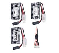 ZYGY 3PCS 7.4V 800mAh 5500-2P Plug Batterie au Lithium avec 1 tor 3 câble de Charge pour 9130 9135 9136 9137 9138 9145 RC Voiture RC Quatre Roues motrices Batterie Tout-Terrain Haute Vitesse