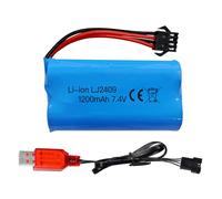 ZYGY 7.4V 1200mah SM-4P Plug Batterie Rechargeable avec câble de Chargement USB pour EC08 RC Batterie pour Voiture Jouet Modèle Hors Route Voiture Escalade Drifting Racing RC Boat