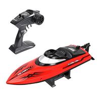 ZYGY HJ811 Bateau télécommandé Eau Jouets d'été 2.4G Bateau compétitif Lumières 25 km/h Bateau à Grande Vitesse avec lumières Faible Puissance Conseils sur la Navigation Rappeler(Rouge)