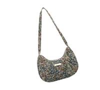 ZYHARUKO 1. Sac à bandoulière en toile florale spacieuse et réglable pour les sorties décontractées et les voyages Sac pratique en toile sous les bras, bleu, One Size