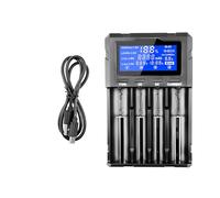 ZYHARUKO Adaptateur de charge de batterie 18650 multifonction 4 emplacements pour batteries au lithium 21700 18650 Affichage LED Station de charge de batterie