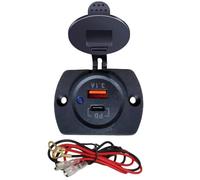 ZYHARUKO Adaptateur de voiture à charge rapide 12 V-24 V - Systèmes de protection à double port - Veilleuses LED - Prise de courant USB