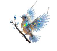 ZYHARUKO Bluebird Attrape-soleil teinté Art plat en acrylique Décoration de fenêtre pour les amateurs de nature Thème de la maison Cadeaux pour les amoureux Décorations acryliques