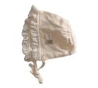 ZYHARUKO Bonnet pour bébé en dentelle avec fleurs/motifs, doux et élégant, confortable pour petites filles, accessoire mignon pour bébé, beige, flowers