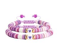 ZYHARUKO Bracelets d'amitié flexibles et extensibles en argile - Bracelets réglables et légers pour filles - Confortables à porter au quotidien - Multicolore, taille unique, Comme décrit