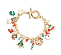 ZYHARUKO Breloque renne Père Noël arbre de Noël fait main bijoux en alliage pour femme cadeau de vacances fête pendentif Père Noël, taille unique, Comme décrit