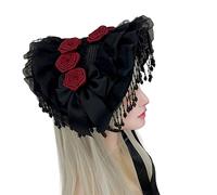 ZYHARUKO Chapeau de veuves punk élégant et foncé brodé de qualité supérieure - Coiffe de cosplay légère pour costume - Accessoire de cosplay gothique