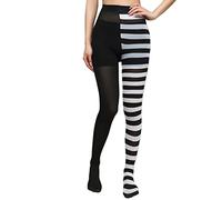 ZYHARUKO Collants longs rayés pour Noël, Halloween, fête, cosplay, accessoire de costume, Stri noir et blanc, Taille unique