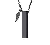 ZYHARUKO Collier avec pendentif en forme d'aile angélique pour chien et chat - Médaillon rectangulaire pour cendres
