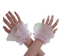ZYHARUKO Couvre-poignets élastiques confortables avec broderies florales et perles décoratives pour femmes accessoires de photographie multi-usage tendance, b, taille unique