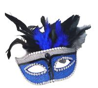ZYHARUKO Couvre-visage élégant à plumes pour les fêtes d'Halloween - Réutilisable - Pour jeux de rôle - Gothique - Halloween