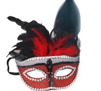 ZYHARUKO Couvre-visage élégant à plumes pour les fêtes d'Halloween - Réutilisable - Pour jeux de rôle - Gothique - Halloween